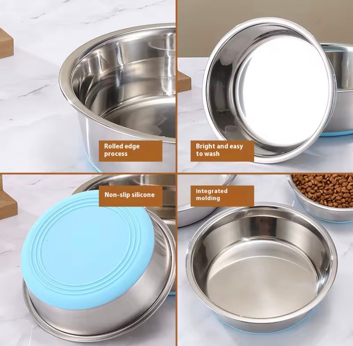 Thick Stainless Steel Food Bowl for Pets