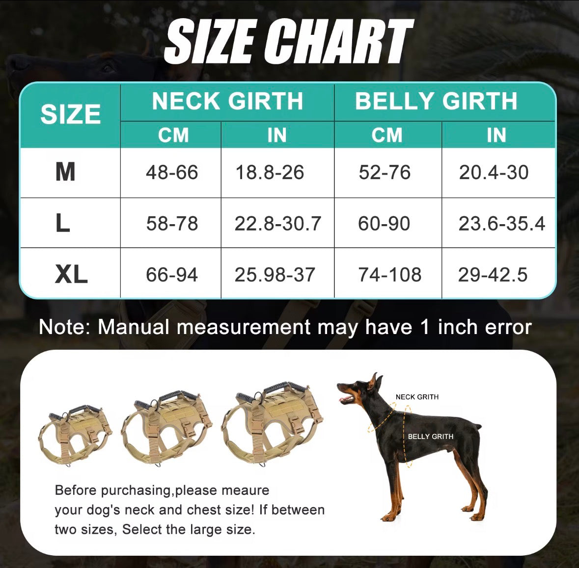 Heavy Duty Dog Harness and Lead Set