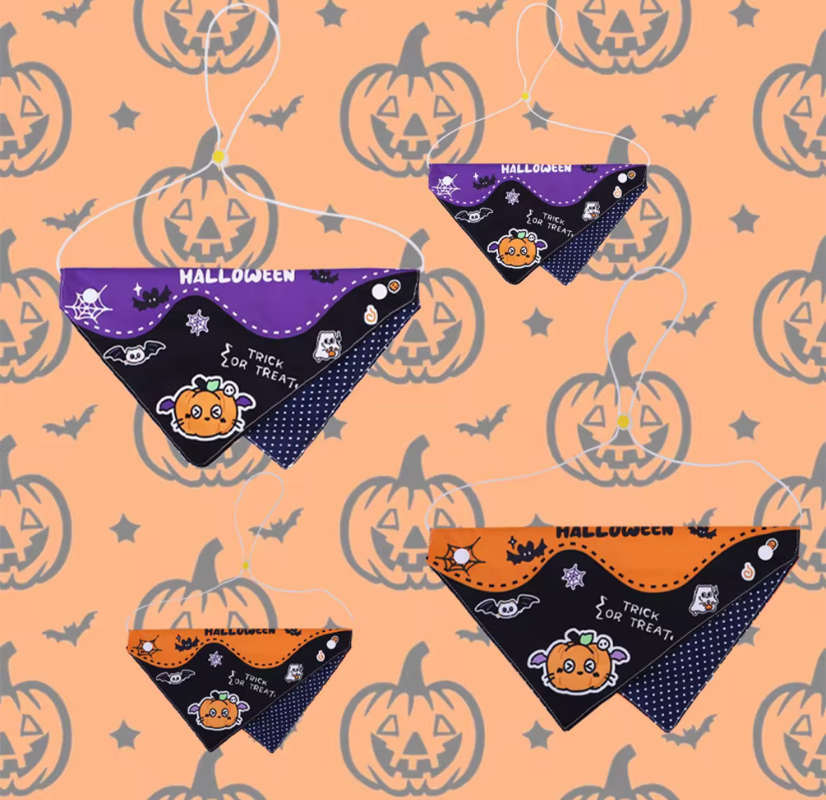 Halloween Scarf for Pets Cartoon Edition