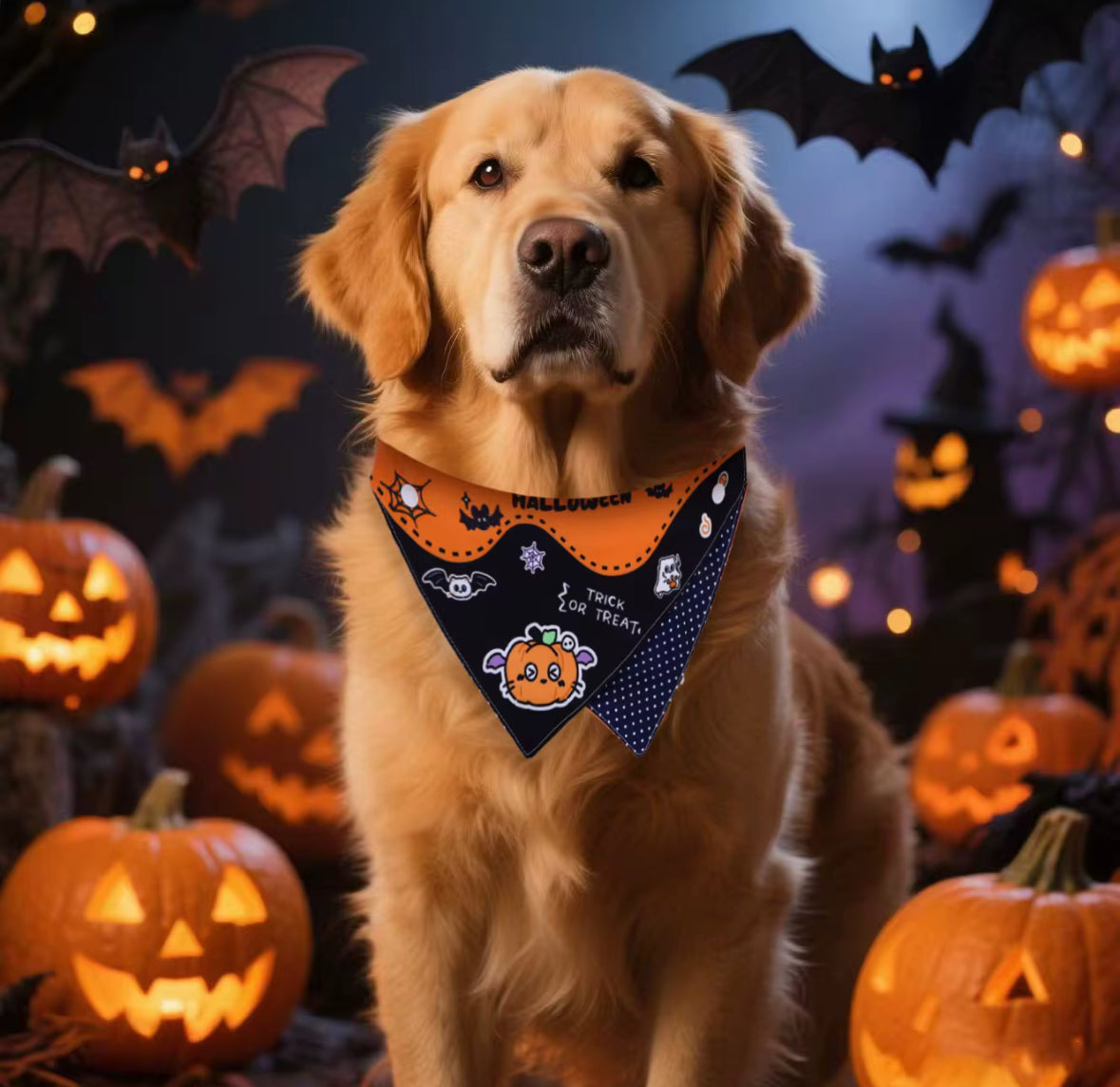 Halloween Scarf for Pets Cartoon Edition