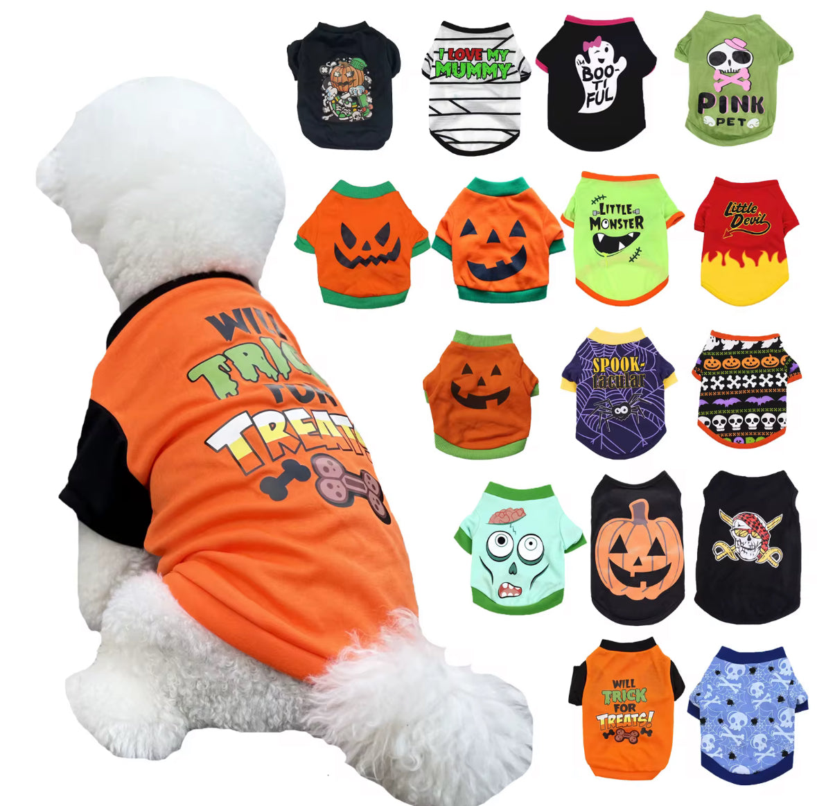 Halloween Outfit for Small Pets Zombie Design