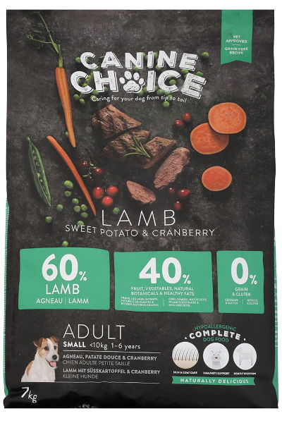 Canine Choice Super Premium Gf Small Adult Dry Lamb 7kg