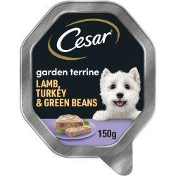 Cesar Garden Terrine Wet Dog Food with Juicy Lamb and Turkey and Green Beans in Loaf, 14 x 150g