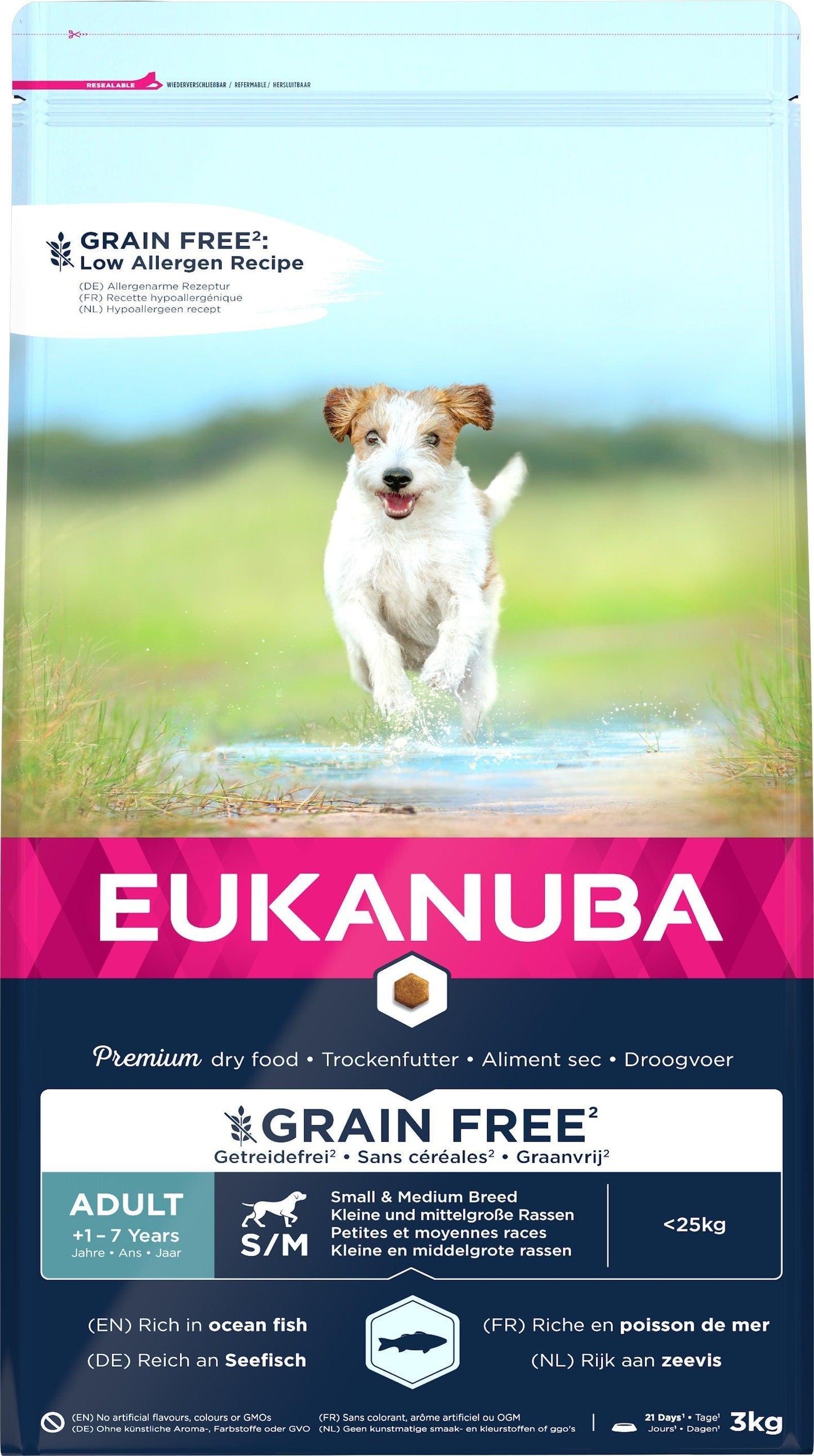 Eukanuba Grain Free Ocean Fish Sml/Med 3X3kg
