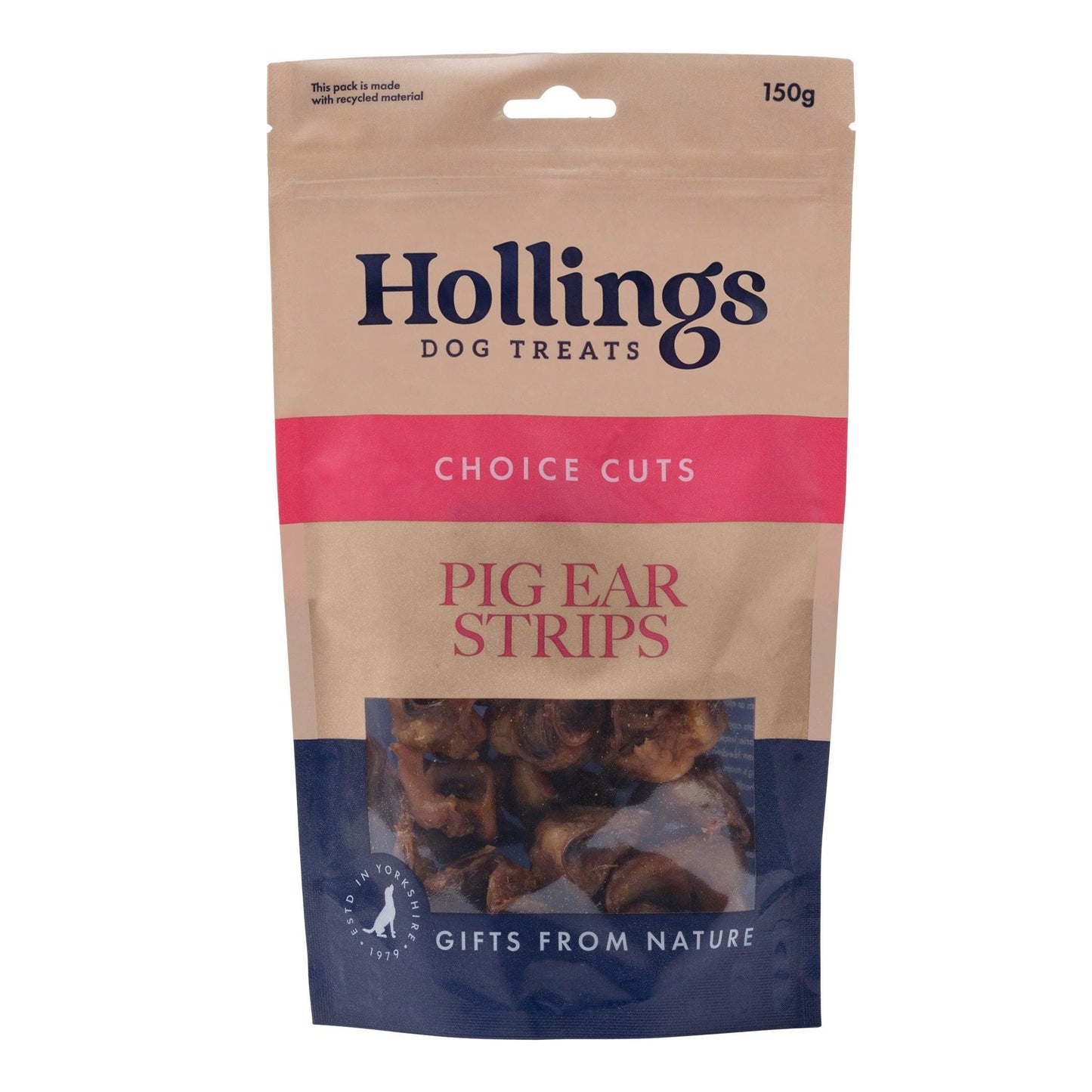 Hollings Pig Ear Strips 150g