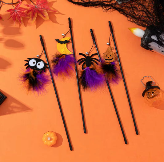 Halloween Themed Interactive Cat Stick Toy