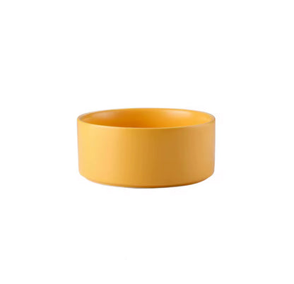Ceramic Food Bowl with Wooden Stand