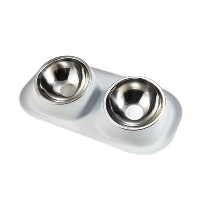 Stainless Steel Double Food Bowl For Pets