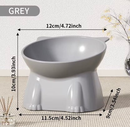 Elevated Food Bowl for Small Pets Paw Print Design