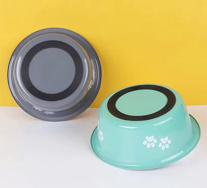 Rubber Base Non Slip Stainless Steel Food Bowl