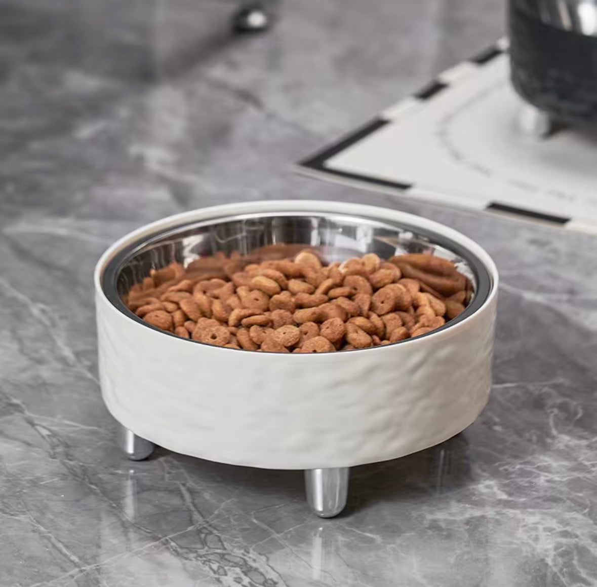 Elegant Elevated Pet Food Bowl Stainless Steel
