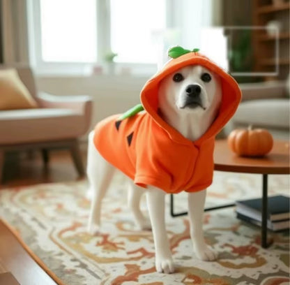 Halloween Pumpkin Costume for Pets Fleece Velvet Design