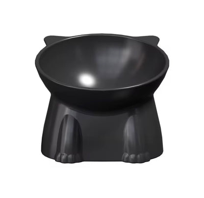 Elevated Food Bowl for Small Pets Paw Print Design