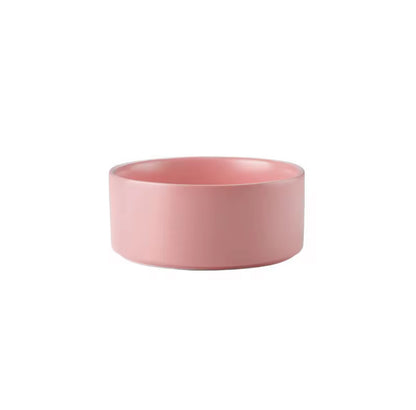 Ceramic Food Bowl with Wooden Stand