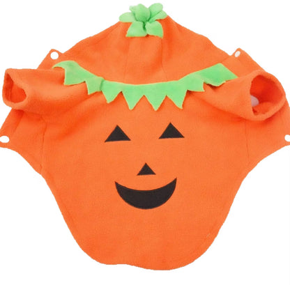 Halloween Pumpkin Costume for Pets Fleece Velvet Design