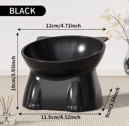 Elevated Food Bowl for Small Pets Paw Print Design