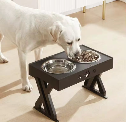 Adjustable and Elevated Food Stand for Pets