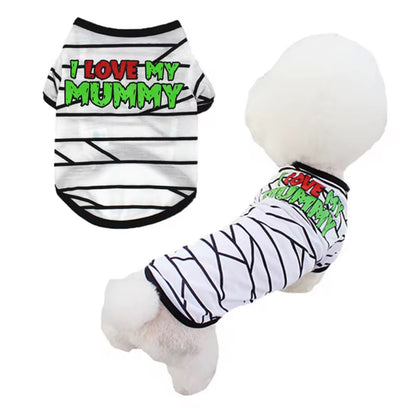 Halloween Outfit for Small Pets I Love My Mummy Design