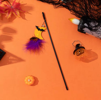 Halloween Themed Interactive Cat Stick Toy