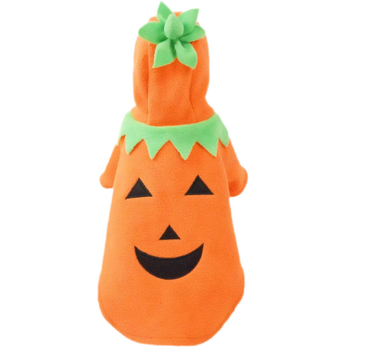 Halloween Pumpkin Costume for Pets Fleece Velvet Design