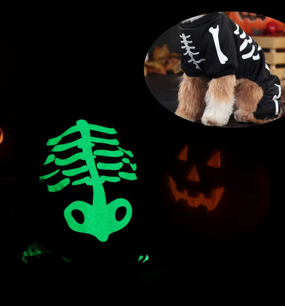 Halloween Luminous Skull Outfit for Pets