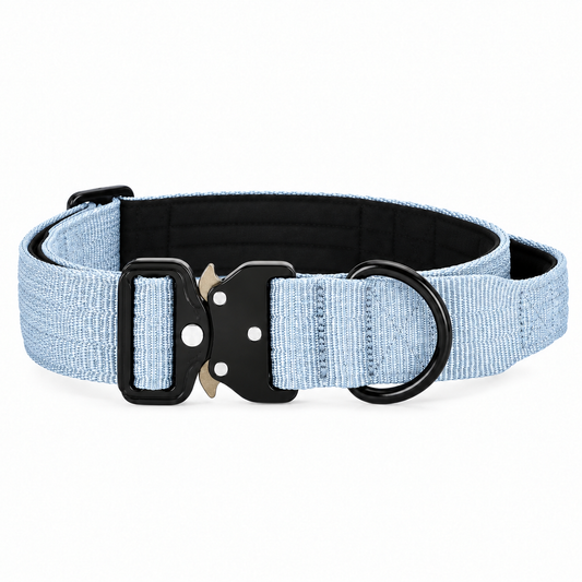 Light Blue Nylon Tactical Heavy Duty Dog Collar