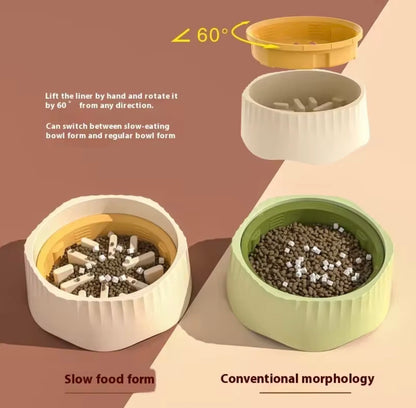 2 in 1 Anti Slip Slow Feeder Dog Bowl