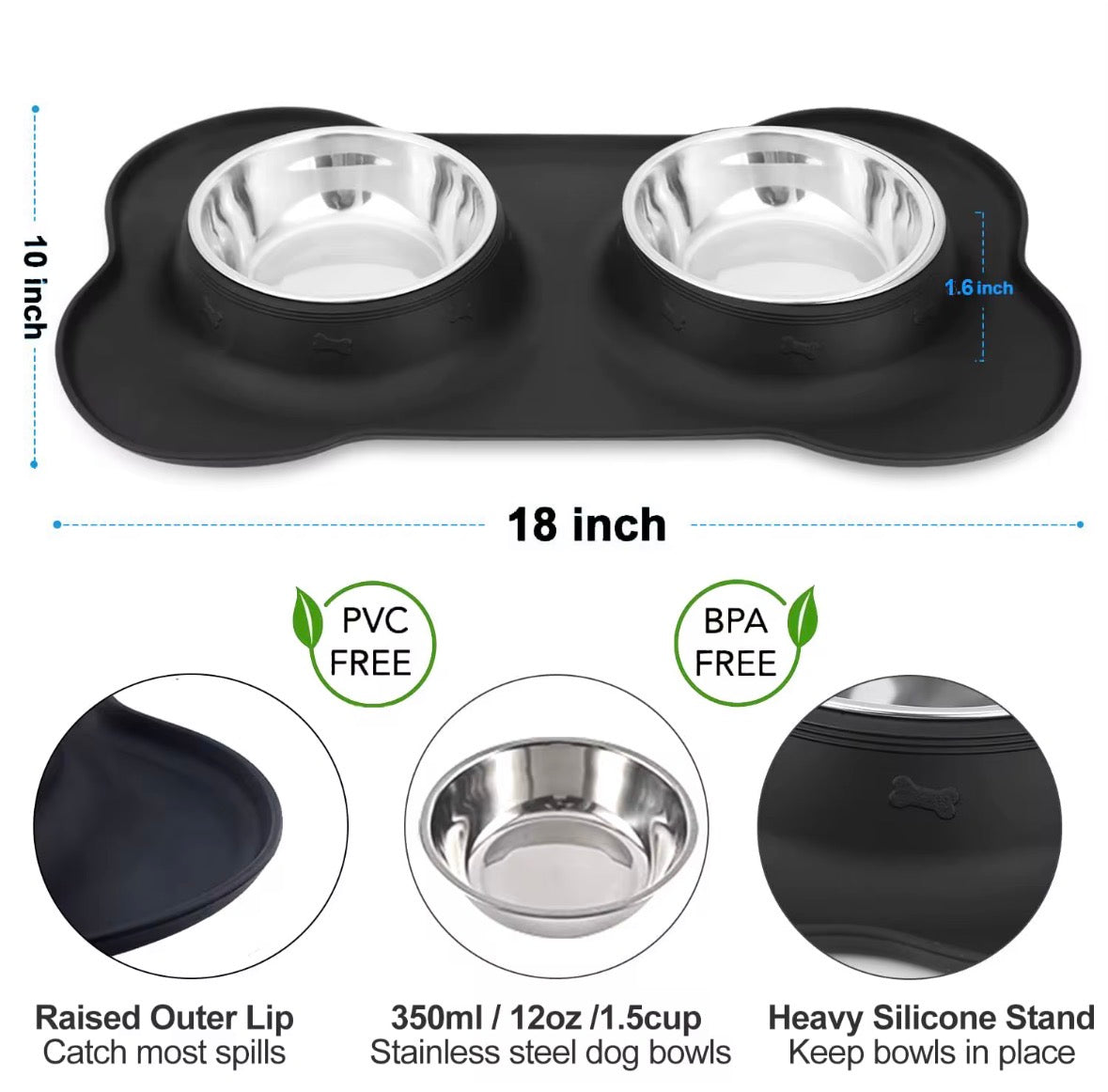 Non Slip Food Bowl Mat for Pets