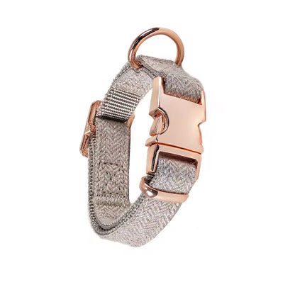 PetStock Luxury Rose Metal Dog Collar and Lead with High-End Woollen Material