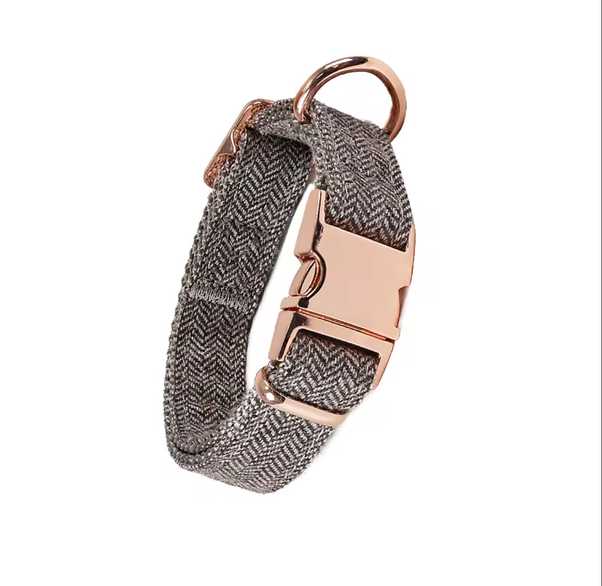 PetStock Luxury Rose Metal Dog Collar and Lead with High-End Woollen Material
