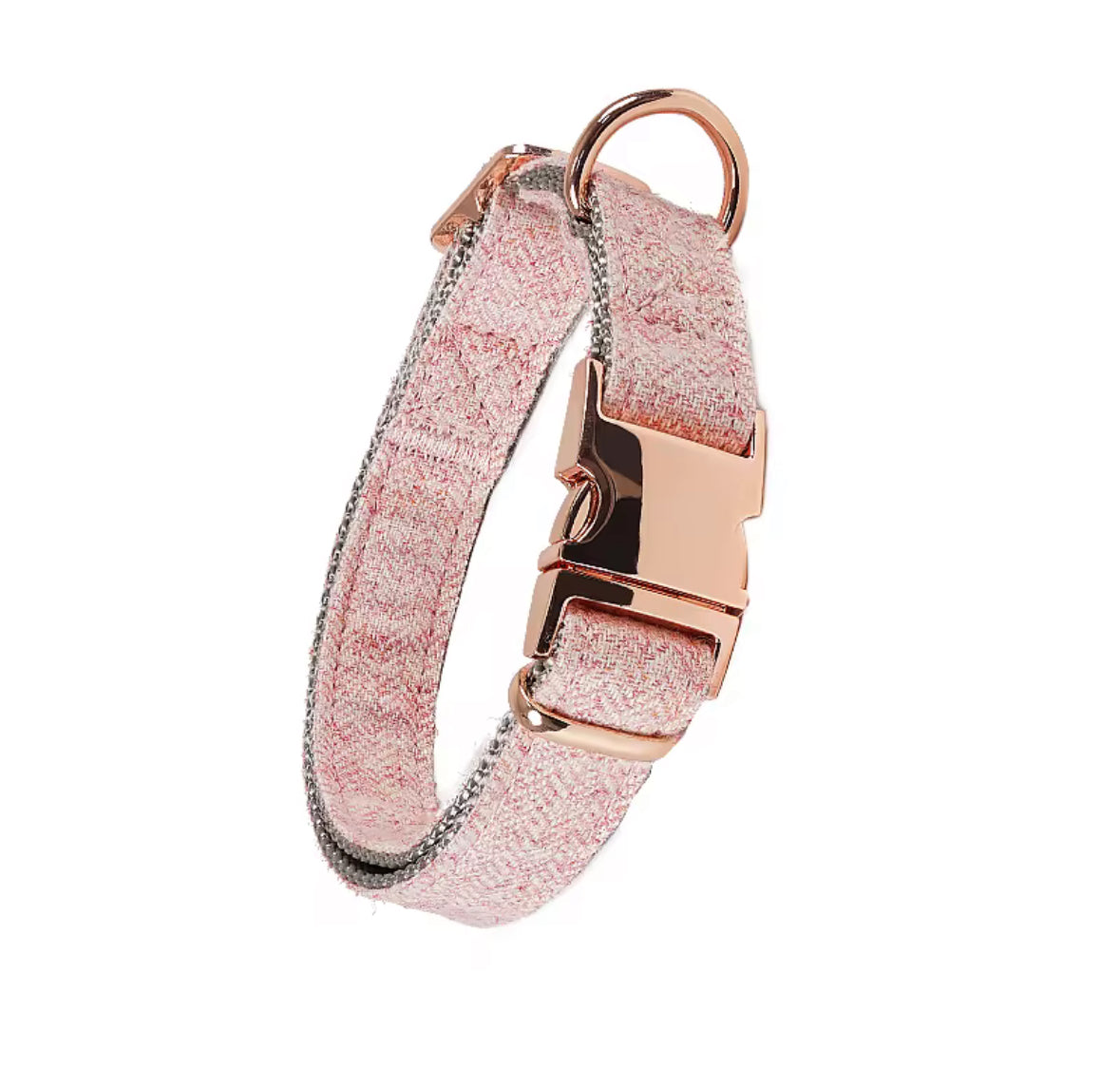 PetStock Luxury Rose Metal Dog Collar and Lead with High-End Woollen Material