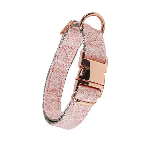 PetStock Luxury Rose Metal Dog Collar and Lead with High-End Woollen Material