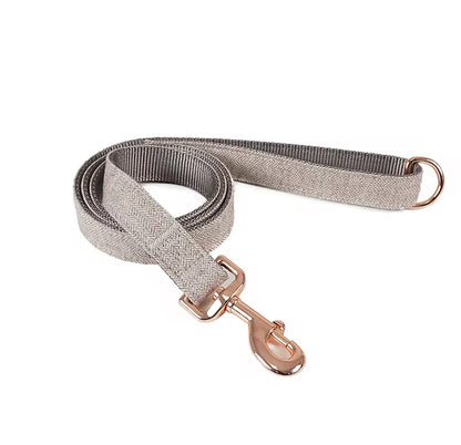 PetStock Luxury Rose Metal Dog Collar and Lead with High-End Woollen Material