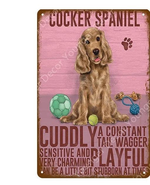 Cocker Spaniel Dog Tin Sign