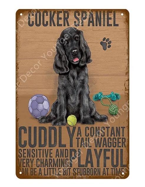Cocker Spaniel Dog Tin Sign