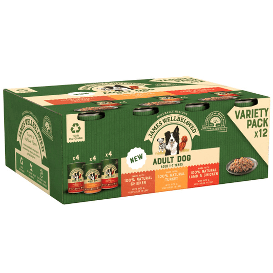 James Wellbeloved Dog Adult Turkey, Lamb & Chicken in Loaf Tins 12 x 400g