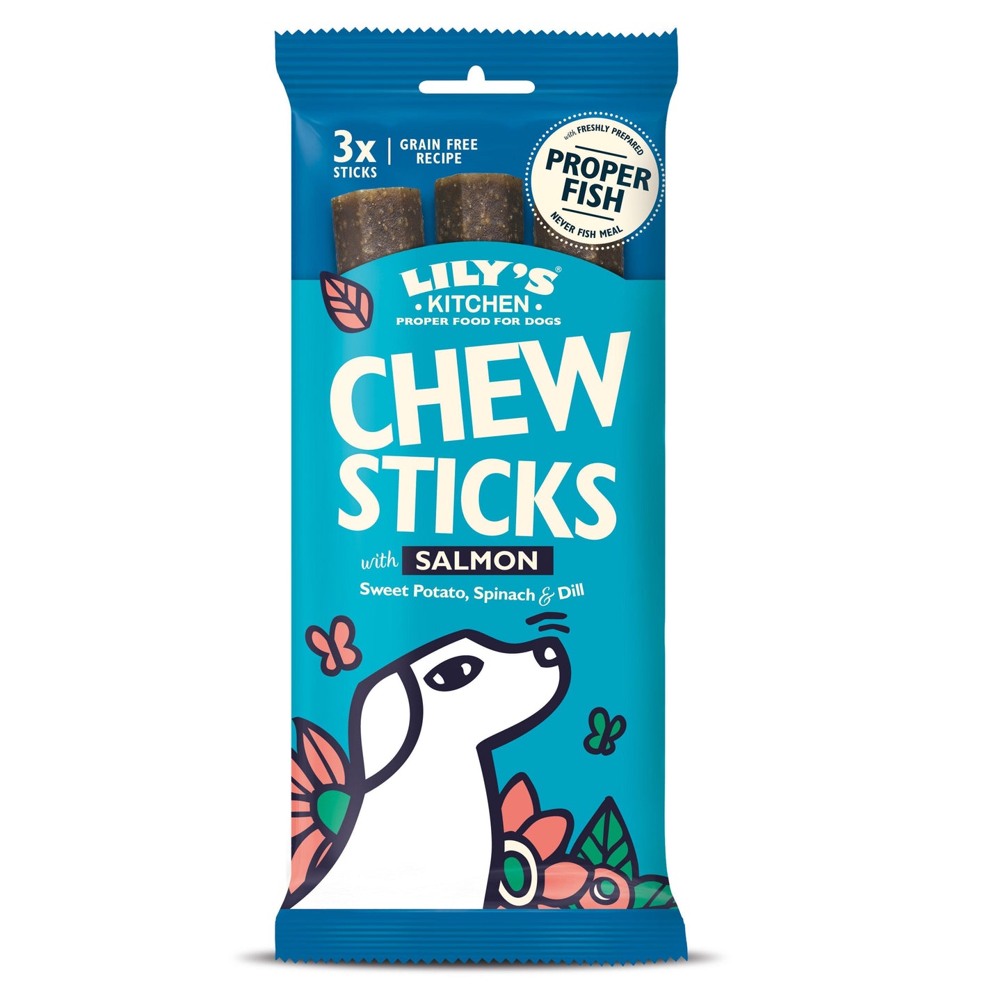 Lily's Kitchen Chew Sticks with Salmon 3 Sticks 120g