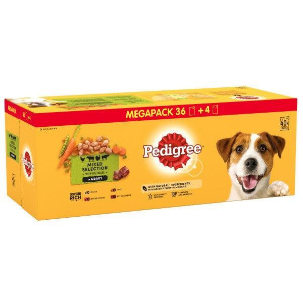 Pedigree Pouch Mix Selection Complete In Gravy 40/x100g Mega Box