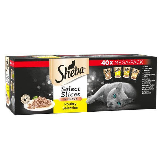 Sheba Select Slice Poultry Collection in Gravy Pouches 40 x 85g
